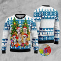 FUNSTUFFPRINT Pembroke Welsh Corgi Greeting Ugly Christmas Sweater, Dog Ugly Christmas Sweater, Ugly Dog Sweaters Ugly  Sweater