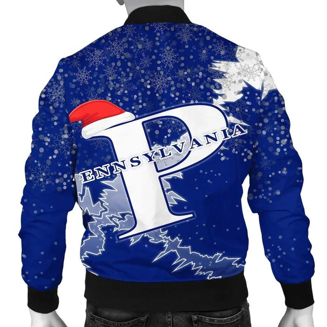 FUNSTUFFPRINT Pennsylvania Christmas Coat Of Arms Men Bomber Jacket Style 3D Bomber Jacket