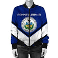 FUNSTUFFPRINT Pennsylvania Coat Of Arms Women Bomber Jacket Lucian Style 3D Bomber Jacket