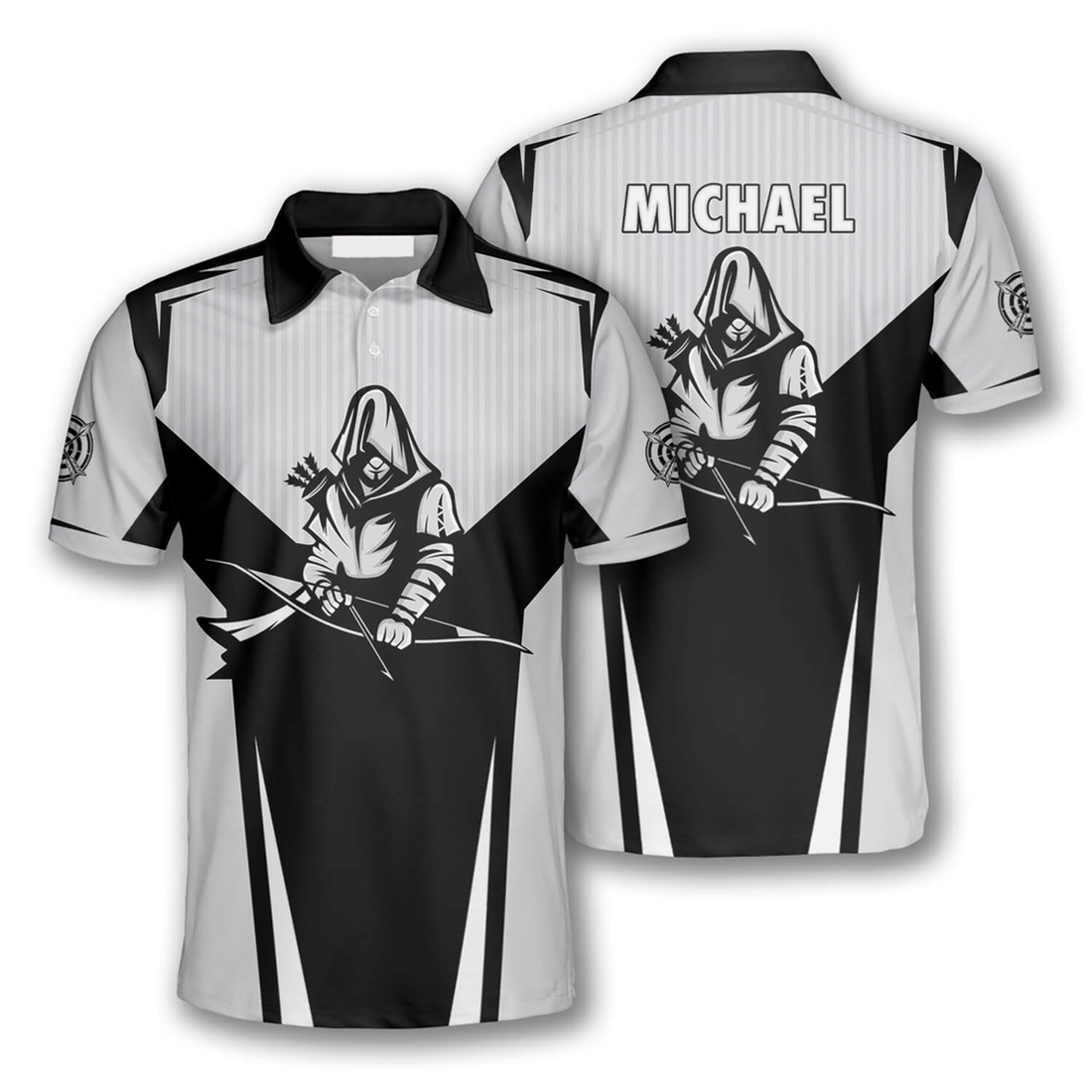 Custom Archer Black White Version Custom Archery Shirts For Men, Personalized Archery Shirt