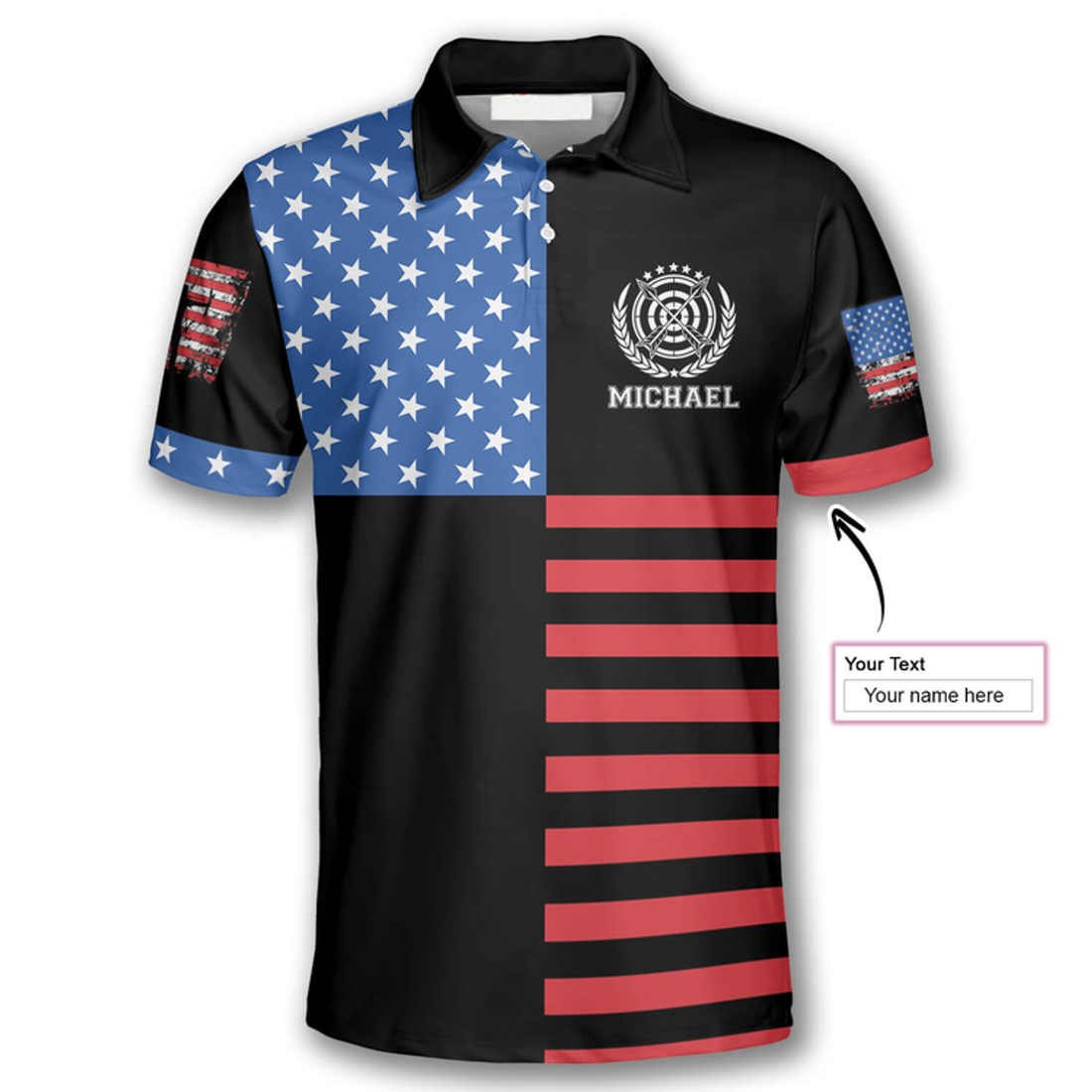 Custom 3D All Over Print Archery American Flag Logo Custom Archery Shirts For Men, Archery Shirt, Flag Shirt
