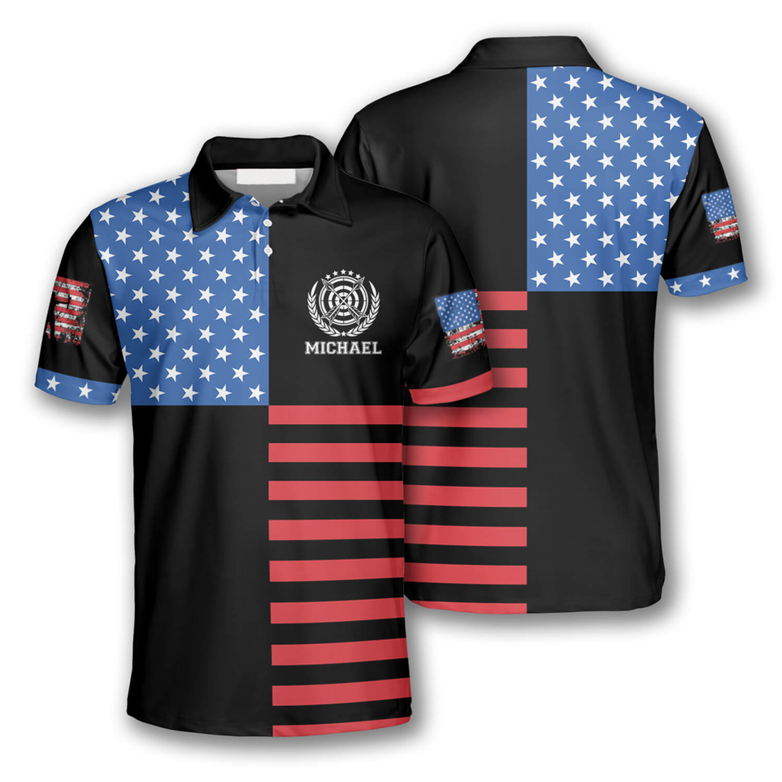 Custom 3D All Over Print Archery American Flag Logo Custom Archery Shirts For Men, Archery Shirt, Flag Shirt