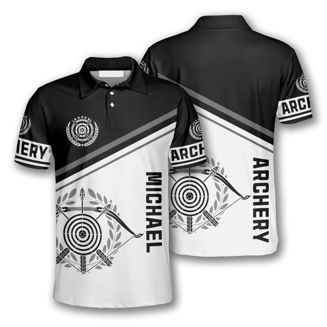 Custom Archery Emblem Black White Version Custom Archery Shirts For Men, Best Gift For Archery Lover