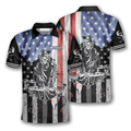 Custom Archery Grim Reaper American Flag Custom Archery Shirts For Men, Flag Shirt, Archery Uniform Shirt
