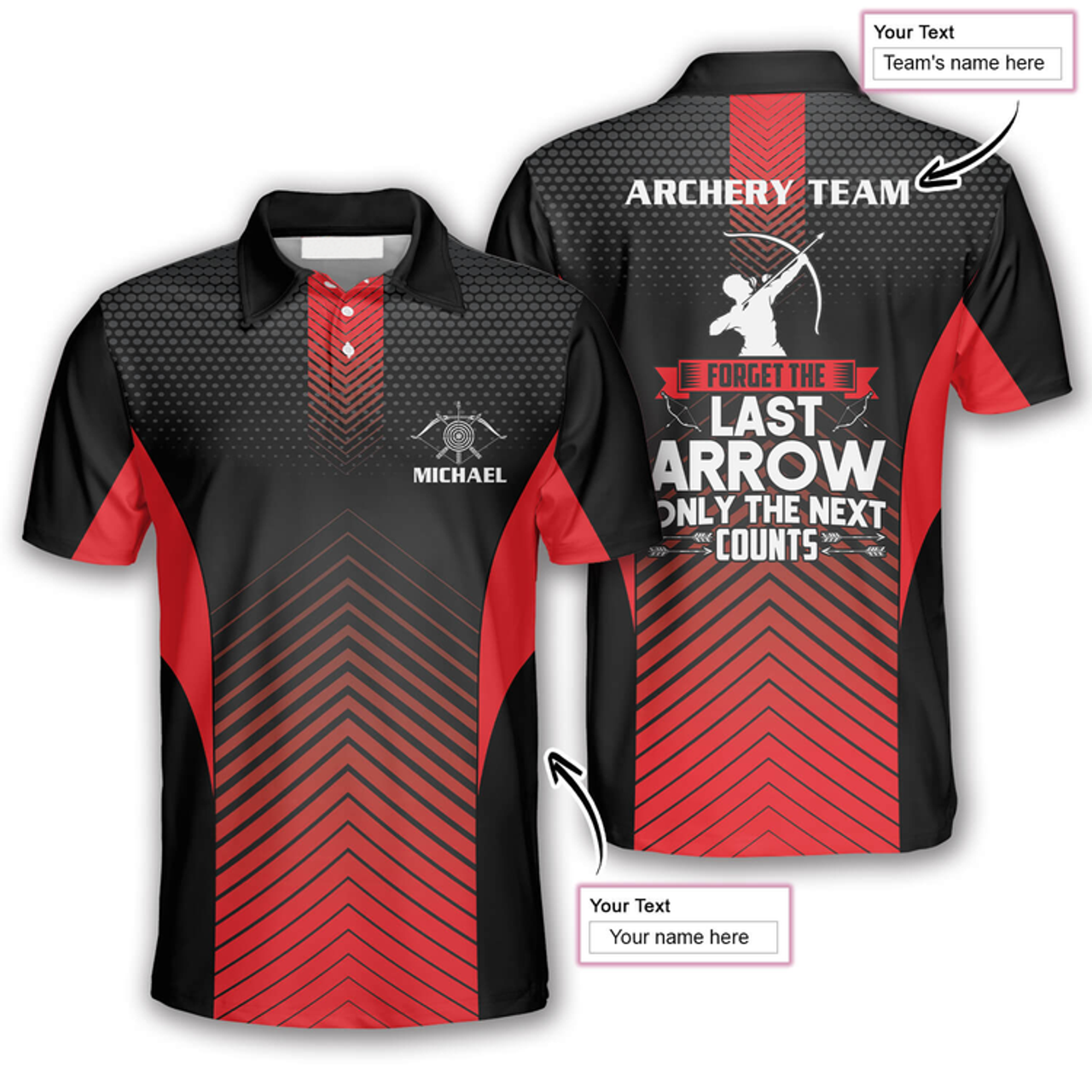 Custom Archery Red Last Arrows Custom Archery Shirts For Men, Idea Gift For Team Archery