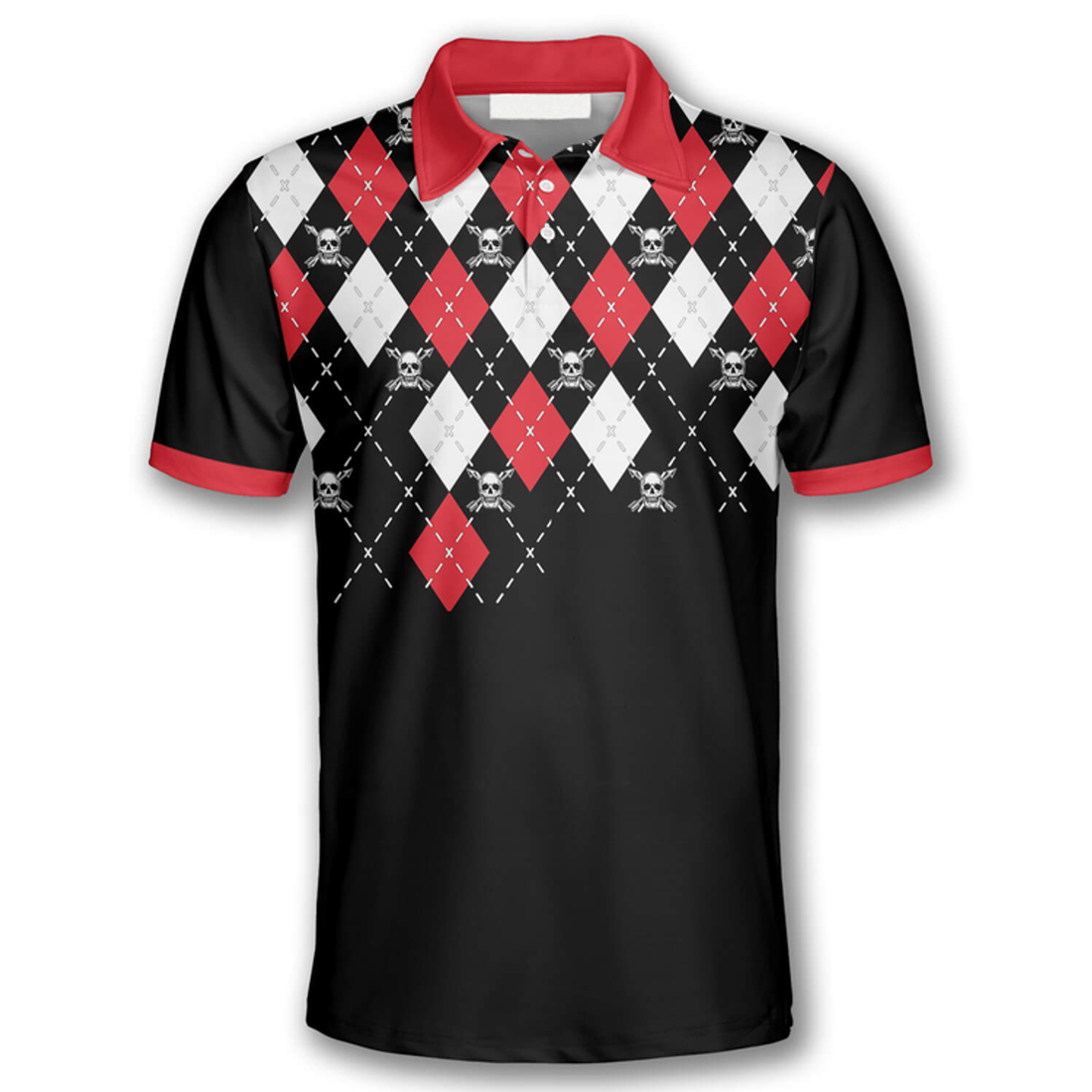 Custom Archery Skull Arrow Argyle Pattern Custom Archery Shirts For Men, Idea Gift For Archery Lover