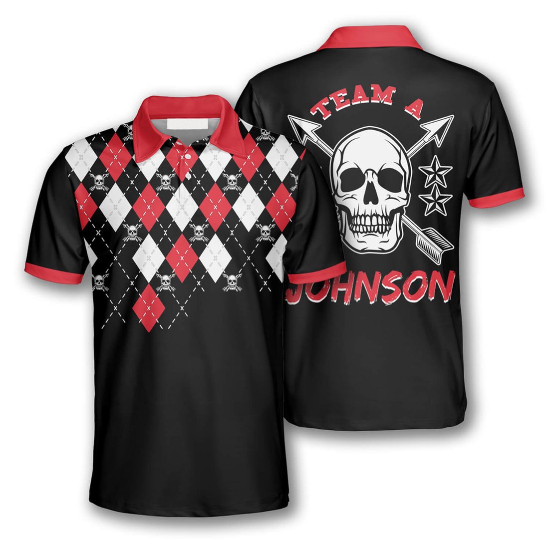 Custom Archery Skull Arrow Argyle Pattern Custom Archery Shirts For Men, Idea Gift For Archery Lover