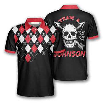 Custom Archery Skull Arrow Argyle Pattern Custom Archery Shirts For Men, Idea Gift For Archery Lover