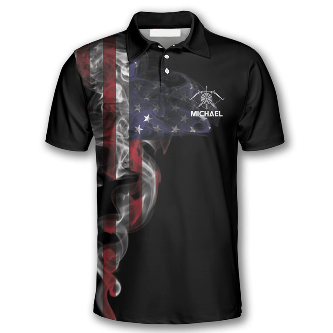 Custom Archery Smoky Us Flag Custom Archery Shirts For Men, Perfect Uniform Archery Team