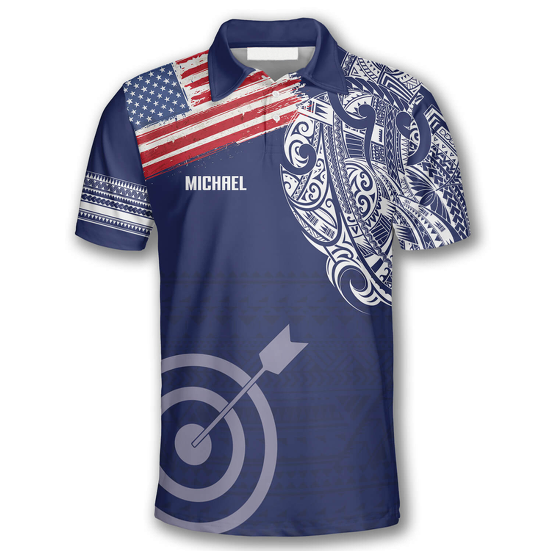 Custom Us Flag Tribal Pattern Custom Archery Shirts For Men, 3D All Over Print Archery Shirt, Flag Shirt