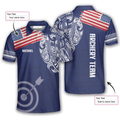 Custom Us Flag Tribal Pattern Custom Archery Shirts For Men, 3D All Over Print Archery Shirt, Flag Shirt