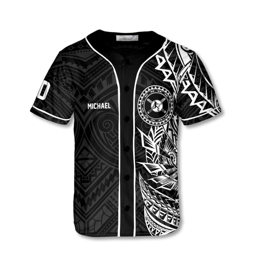 Custom Athlete BW Tribal Custom Baseball Jersey, Best Shirt for Baseball Lover, Gift for Men