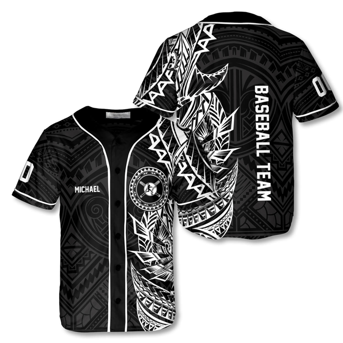 Athlete BW Tribal Custom Baseball Jersey, Best Shirt for Baseball Lover, Gift for Men