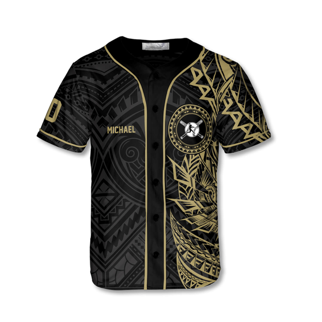 Custom Athlete Gold Tribal Custom Baseball Jersey, Customized Nam Team Baseball Shirt, Gift for Team Baseball Lover