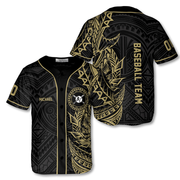 Custom Athlete Gold Tribal Custom Baseball Jersey, Customized Nam Team Baseball Shirt, Gift for Team Baseball Lover
