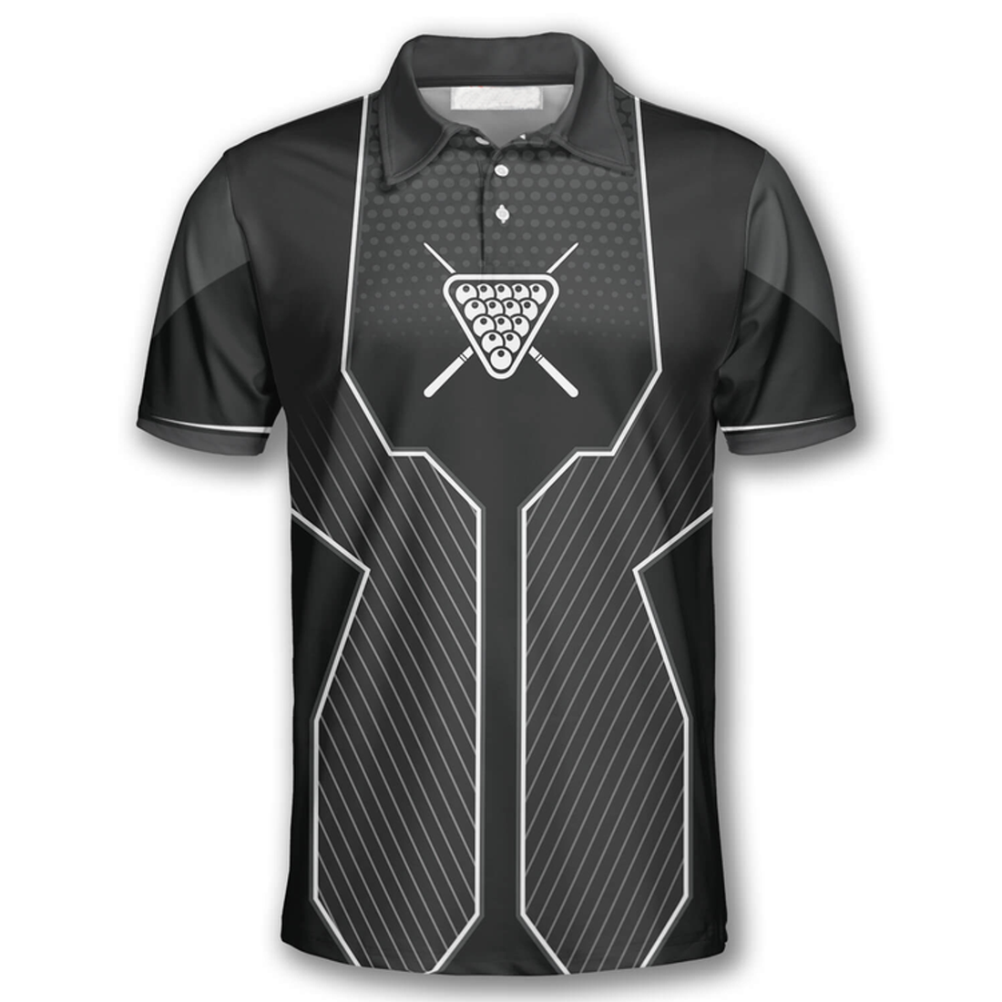 Custom Billiard Black Sport Version Emblem Custom Billiard Shirts For Men, Uniform Billiard Team Shirt