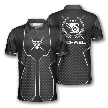 Custom Billiard Black Sport Version Emblem Custom Billiard Shirts For Men, Uniform Billiard Team Shirt