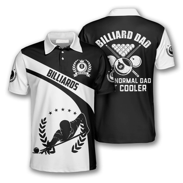 Custom Billiard Cool Dad Black White Version Custom Billiard Shirts for Men, Custom Billiard Shirts for Team, Billiard Polo Shirts