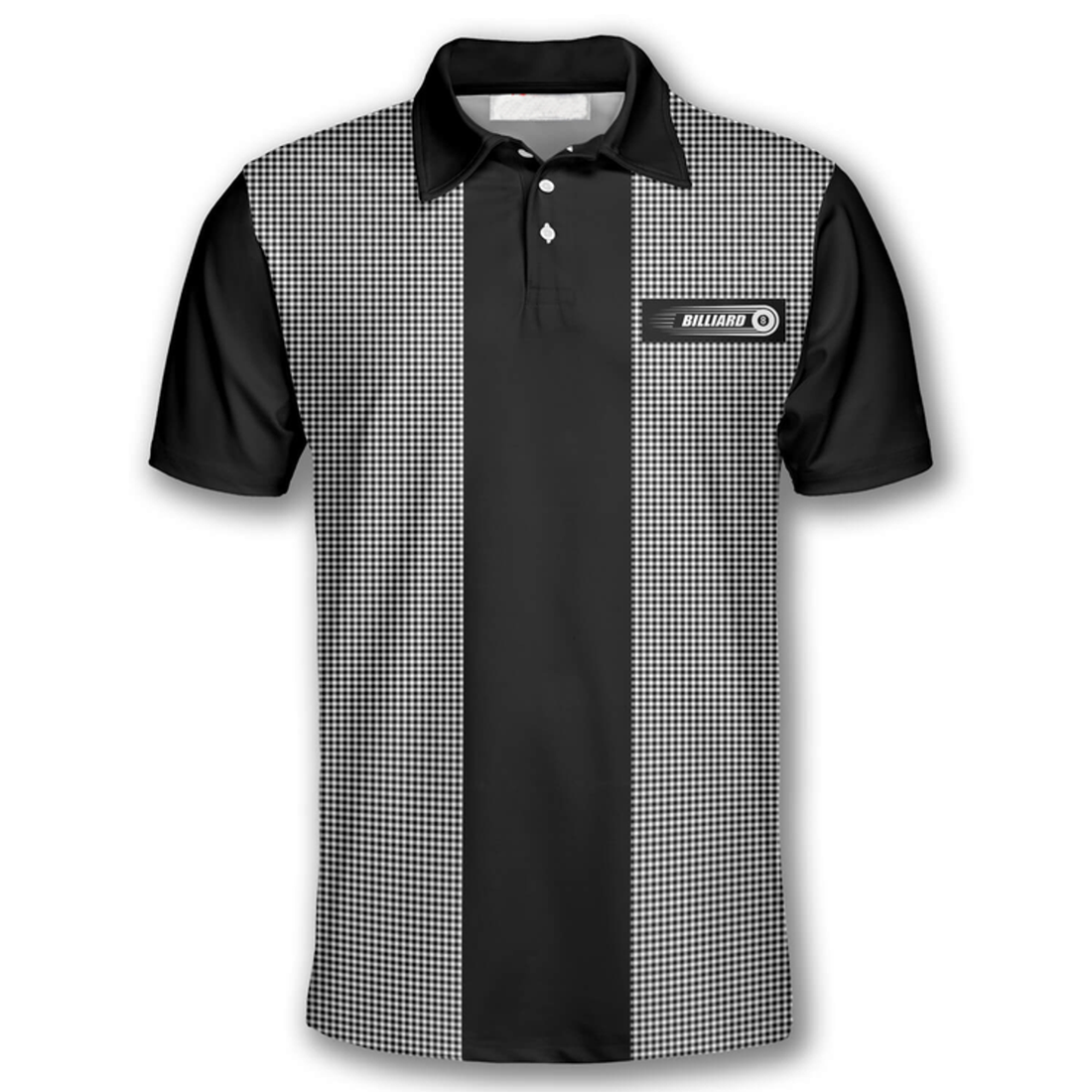 Custom 3D All Over Print Billiard Gingham Print Custom Billiard Shirts For Men