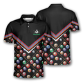 Custom Billiard Ball Pattern Crown Emblem Custom Billiard Shirts For Men, Custom Billiard Shirt, Uniform Billiard Team