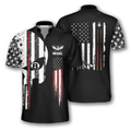Custom Punisher Skull Flag Custom Billiard Jerseys for Men, Flag USA Billiard Shirt, Skull Zipper Polo Shirt