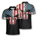 Custom Billiard Retro Skull American Flag Custom Billiard Shirts For Men, American Billiard Shirt