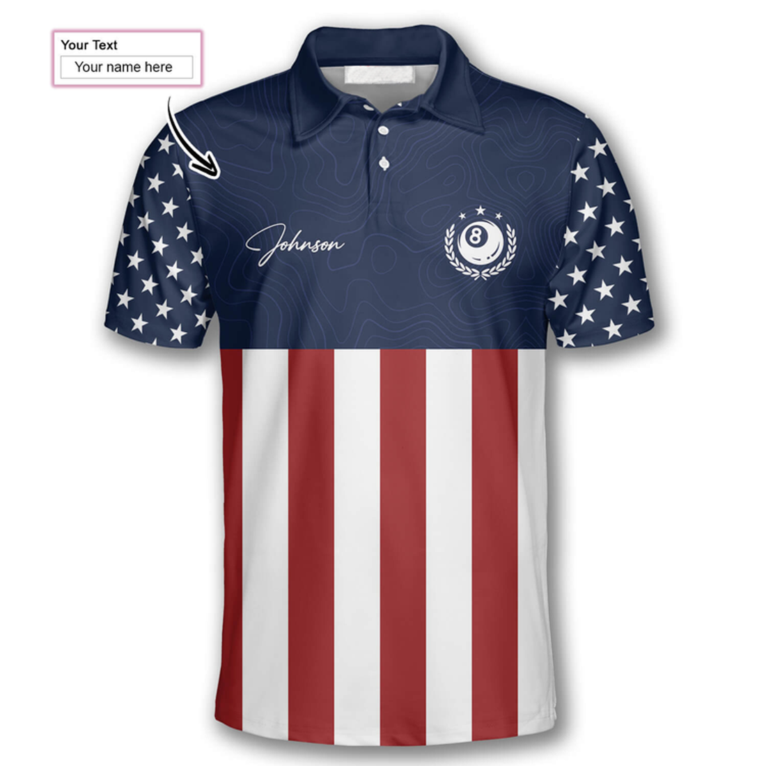 Custom 3D All Over Pint Billiard American Flag Navy Custom Billiard Shirts For Men, Flag Shirt, Billiard Shirt