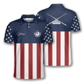 Custom 3D All Over Pint Billiard American Flag Navy Custom Billiard Shirts For Men, Flag Shirt, Billiard Shirt