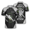 Custom Billiards Silhouette I Beat People With A Stick Custom Billiard Shirts For Men