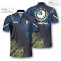 CustomGreen Blue Sports Style Custom Billiard Jerseys for Men, Personalized Name Billiard Shirt, Billiard for Men