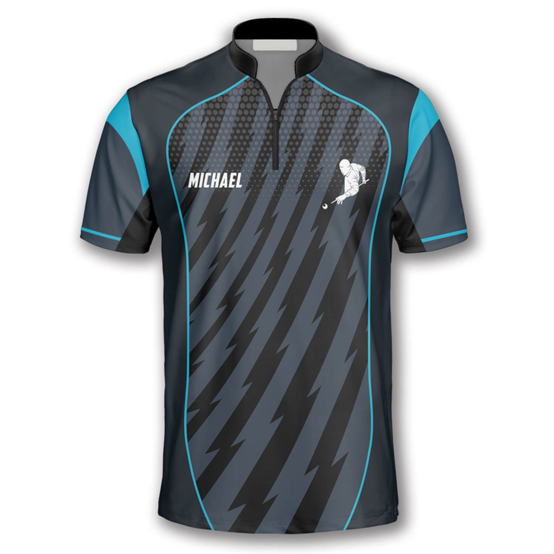 Custom Blue Grey Sports Style Custom Billiard Jerseys for Men, Uniform for Team Billiard