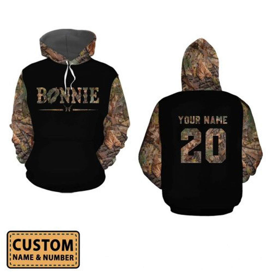 FUNSTUFFPRINT Personalized Camo Bonnie And Clyde Couple 3D Hoodie and Zip Hoodie