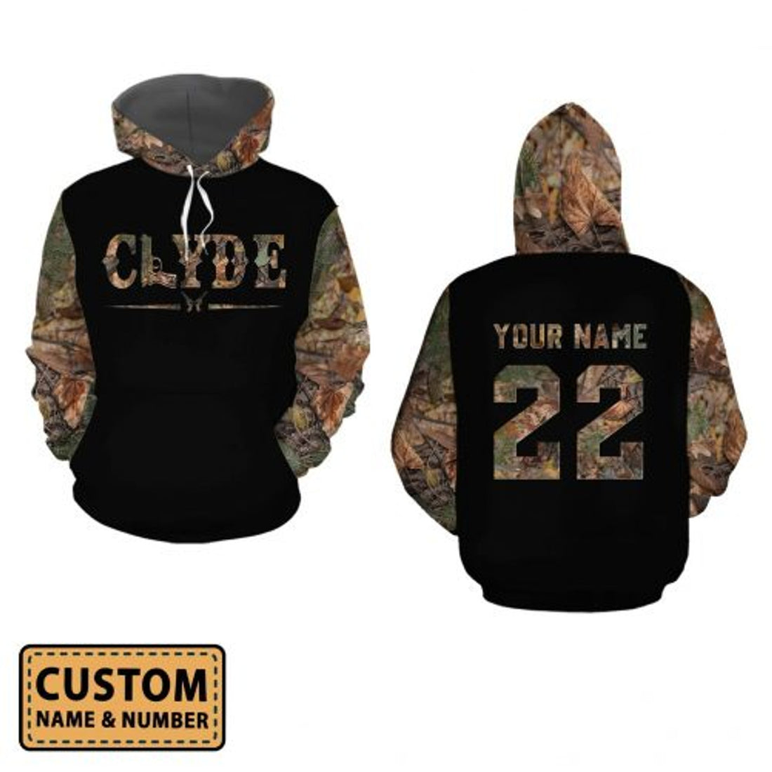 FUNSTUFFPRINT Personalized Camo Bonnie And Clyde Couple 3D Hoodie and Zip Hoodie