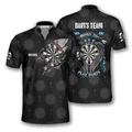 Custom Born to Play Darts Custom Darts Jerseys for Men, Personalized Name Dart Zipper Polo Shirt