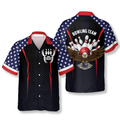 Custom Patriotic American Flag Eagle Custom Bowling Hawaiian Shirt, Flag USA Bowling Hawaiian Shirt