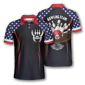 Custom Bowling Eagle American Flag Custom Bowling Shirts For Men
