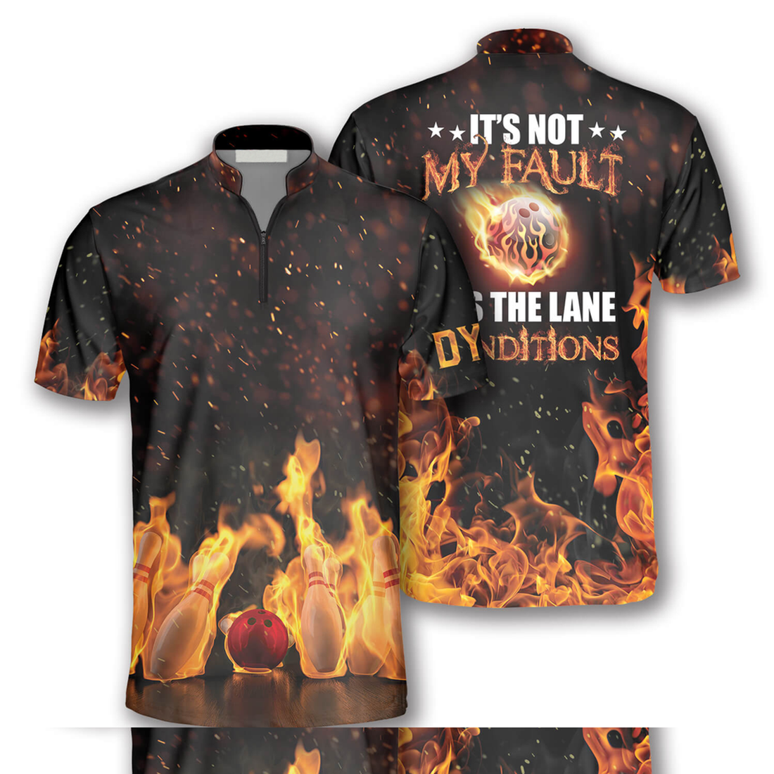 Custom Zipper Polo Shirt It’s Not My Fault It’s The Lane Conditions Custom Bowling Jerseys for Men