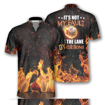 Custom Zipper Polo Shirt It’s Not My Fault It’s The Lane Conditions Custom Bowling Jerseys for Men