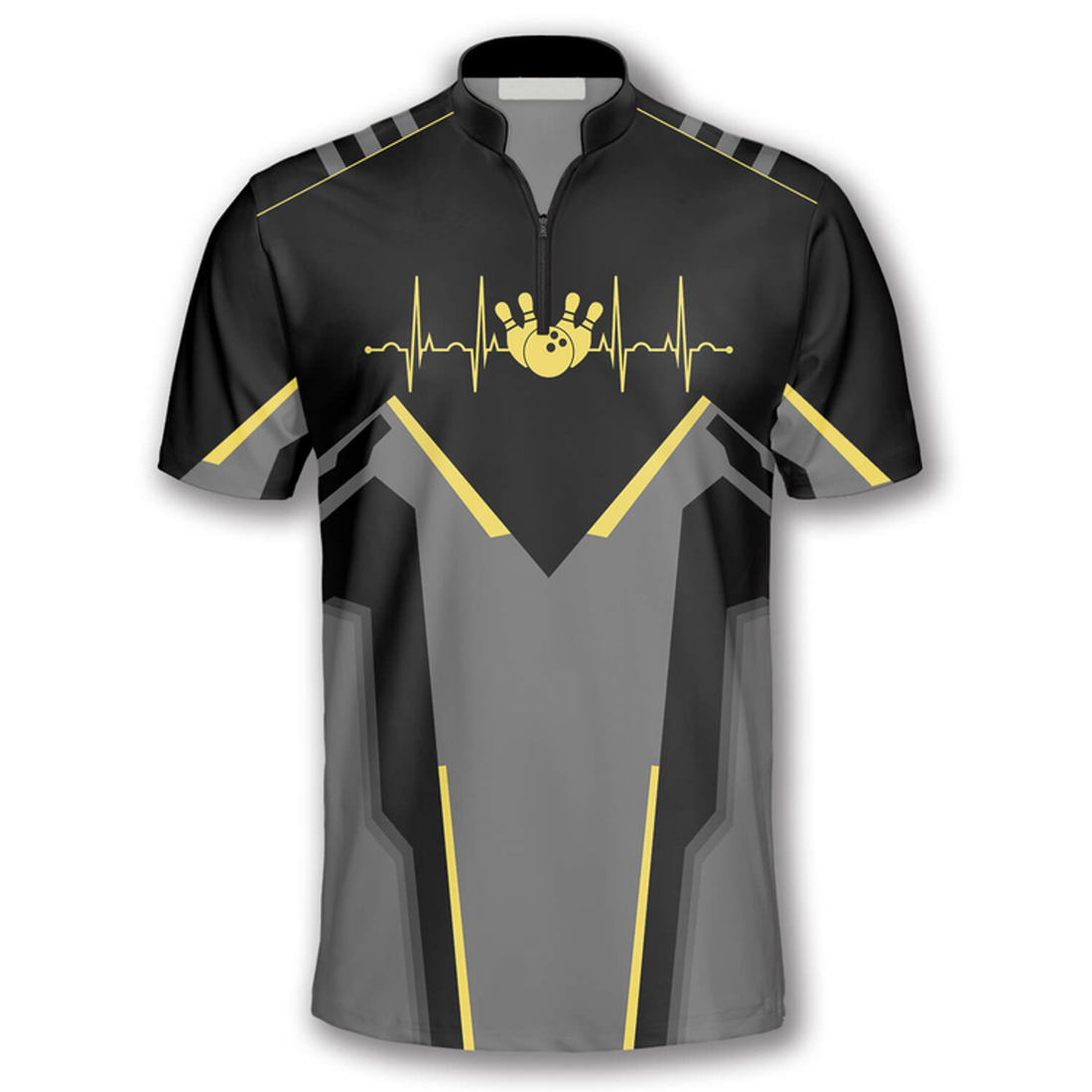 Custom Bowling Heartbeat Pulse Line Custom Bowling Jerseys for Men, Uniform Shirt for Bowling Team, Bowling Shirt