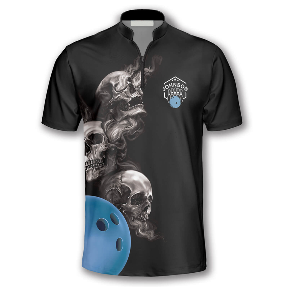 Custom Hello Darkness My Old Friend Custom Bowling Jerseys for Men, Reaper Bowling Shirt, Skull Bowling Shirt