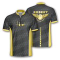 Custom Personalized Name Bowling Heartbeat Honeycomb Pattern Custom Bowling Jerseys for Men