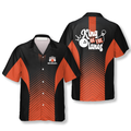Custom King of the Lanes Orange Custom Bowling Hawaiian Shirt, Gift for Bowler, Personalized Bowling 3D Shirt