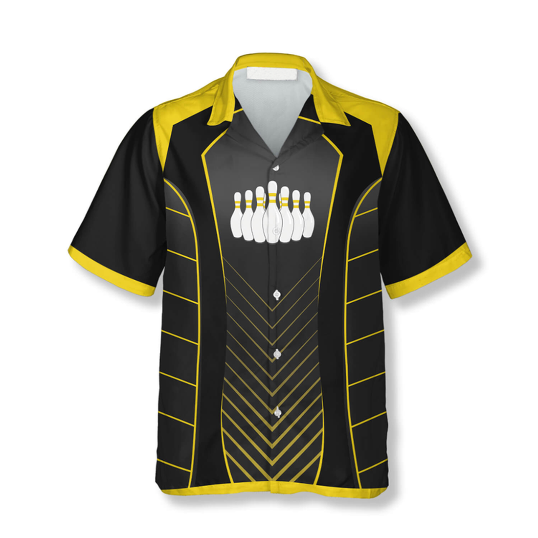 Custom Yellow Sports Style Emblem Custom Bowling Hawaiian Shirt, Idea Gift for Bowler, Summer Shirt