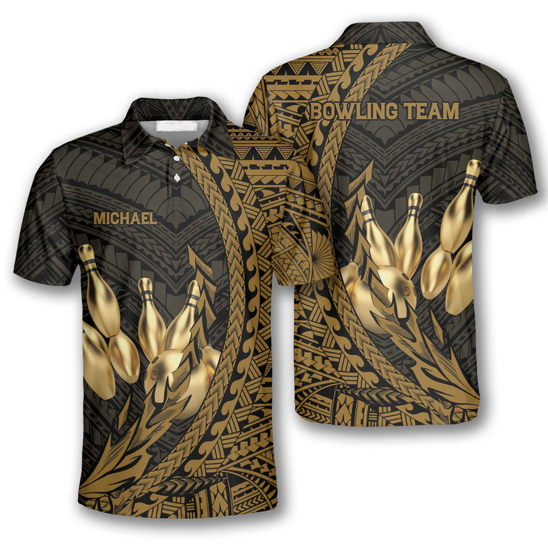 Custom Yellow Hawaiian Pattern Custom Bowling Shirts For Men, Perfect Gift For Bowler