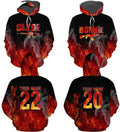 FUNSTUFFPRINT Personalized Clyde Bonnie Couple 3D All Over Hoodie Fire 3D Hoodie and Zip Hoodie