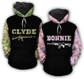 FUNSTUFFPRINT Personalized Hunting Camo 3D All Over Hoodie Clyde Bonnie 3D Hoodie and Zip Hoodie