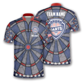 Custom Zipper Polo Shirt Dart Board Pattern Background Custom Darts Jerseys for Men, Shirt for Dart Player