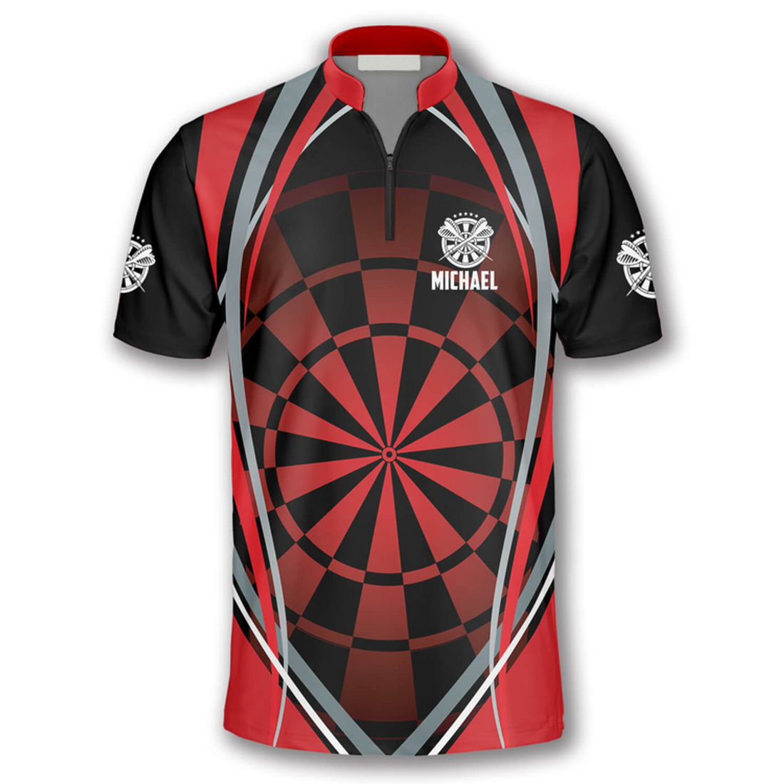 Custom Dart Board Red Black Custom Darts Jerseys for Men, Personalized Dart Jersey Shirt, Dart Shirt
