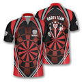 Custom Dart Board Red Black Custom Darts Jerseys for Men, Personalized Dart Jersey Shirt, Dart Shirt