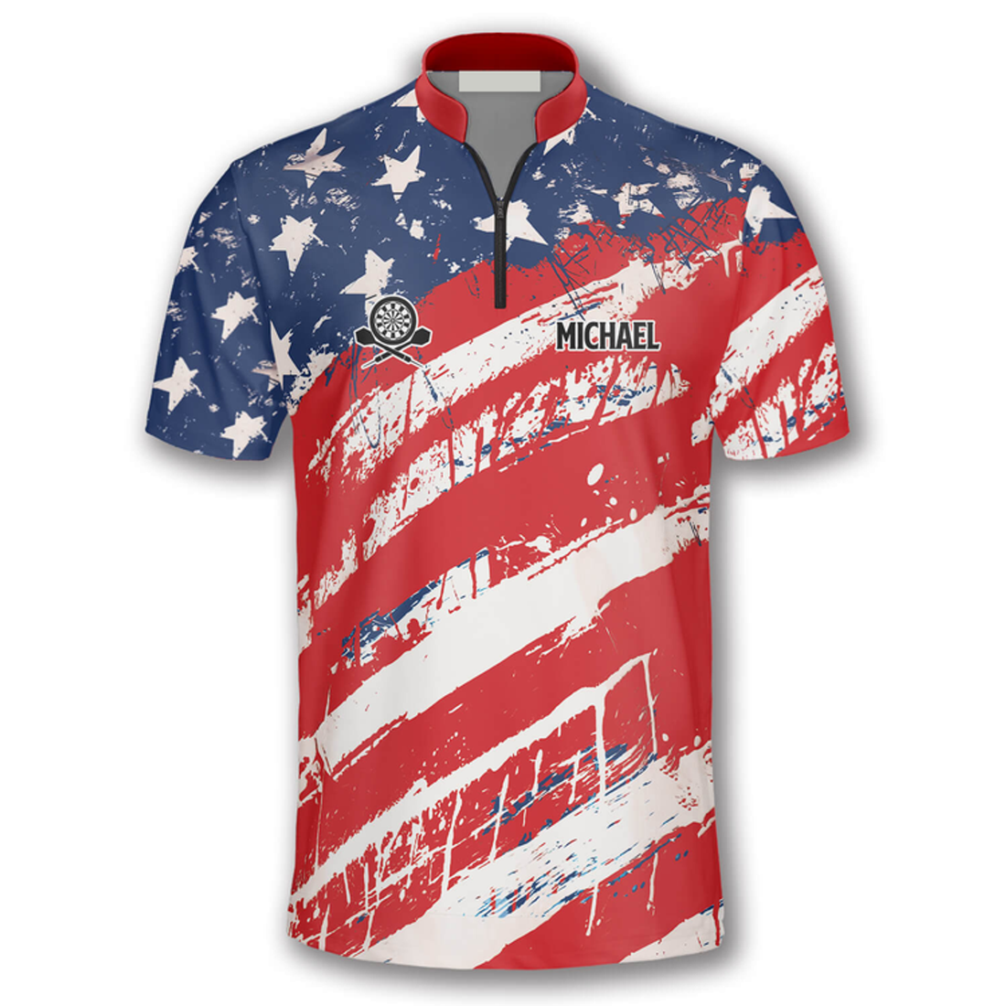 Custom Personalized American Flag Athlete Custom Darts Jerseys for Men, Reaper Dart Shirt